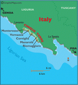 Karte Cinque Terre