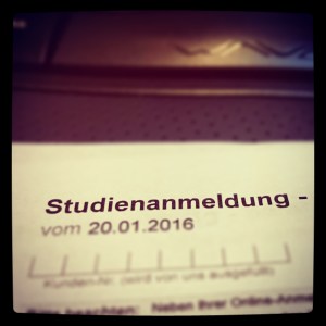 Studienanmeldung 2016
